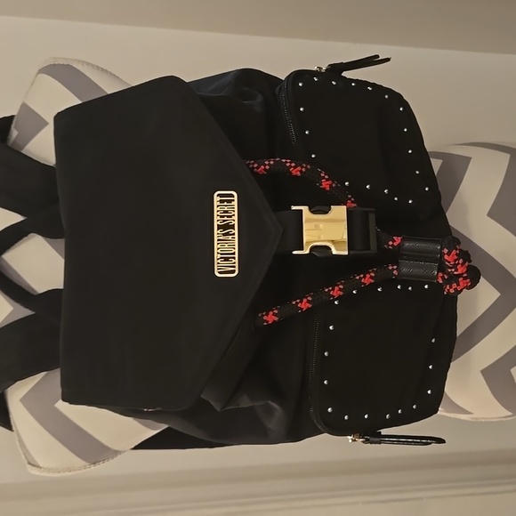 Victoria's Secret Handbags - VICTORIA'S SECRET Love Victoria Getaway Travel Black Nylon Backpack